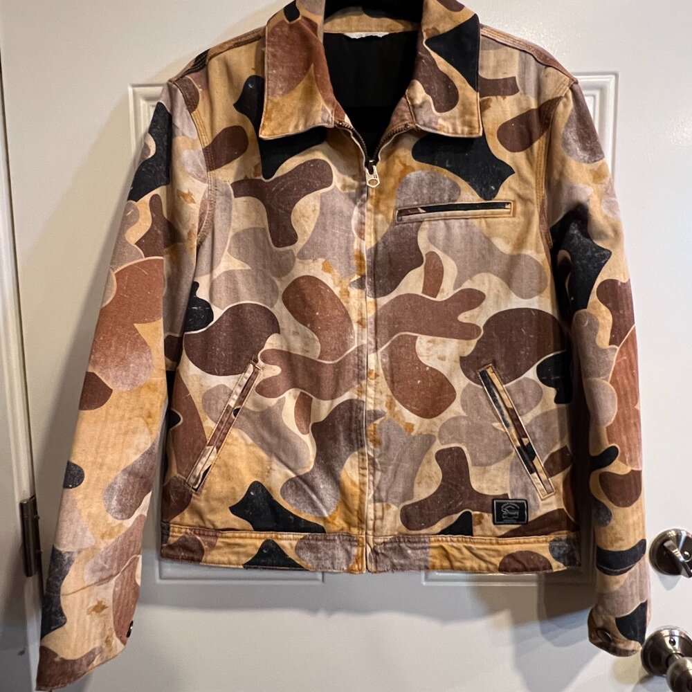 Zara Camouflage Denim  Zip-Up Jacket Men's Small